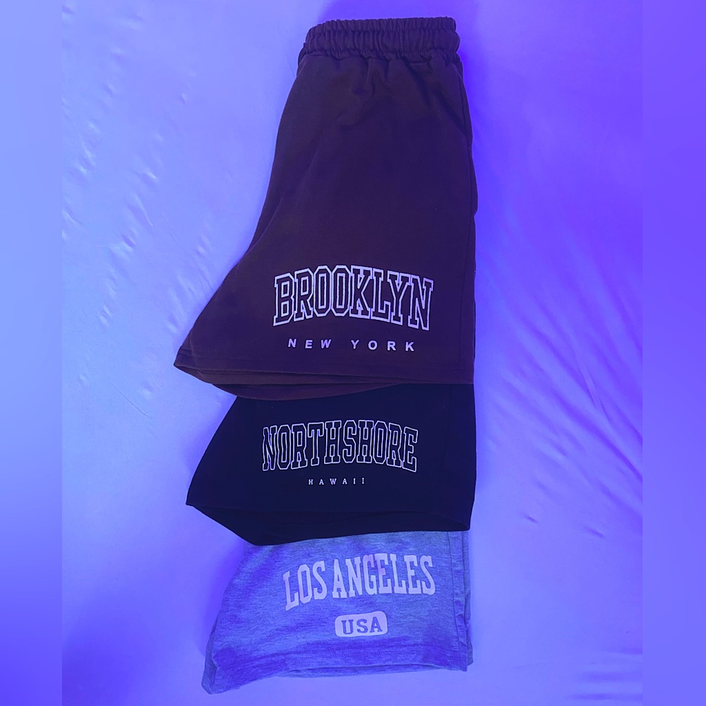 Shein black, brown, and grey basketball short set